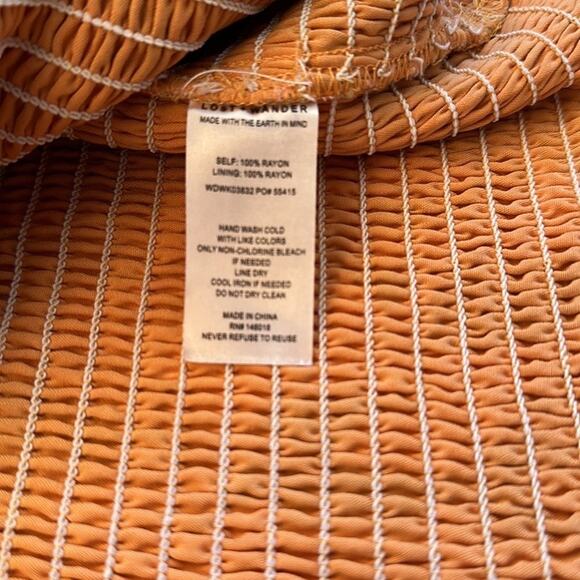 Lost + Wander Eternal Lights Mini Dress Peach Floral Backless Smocking Size L - Picture 11 of 15